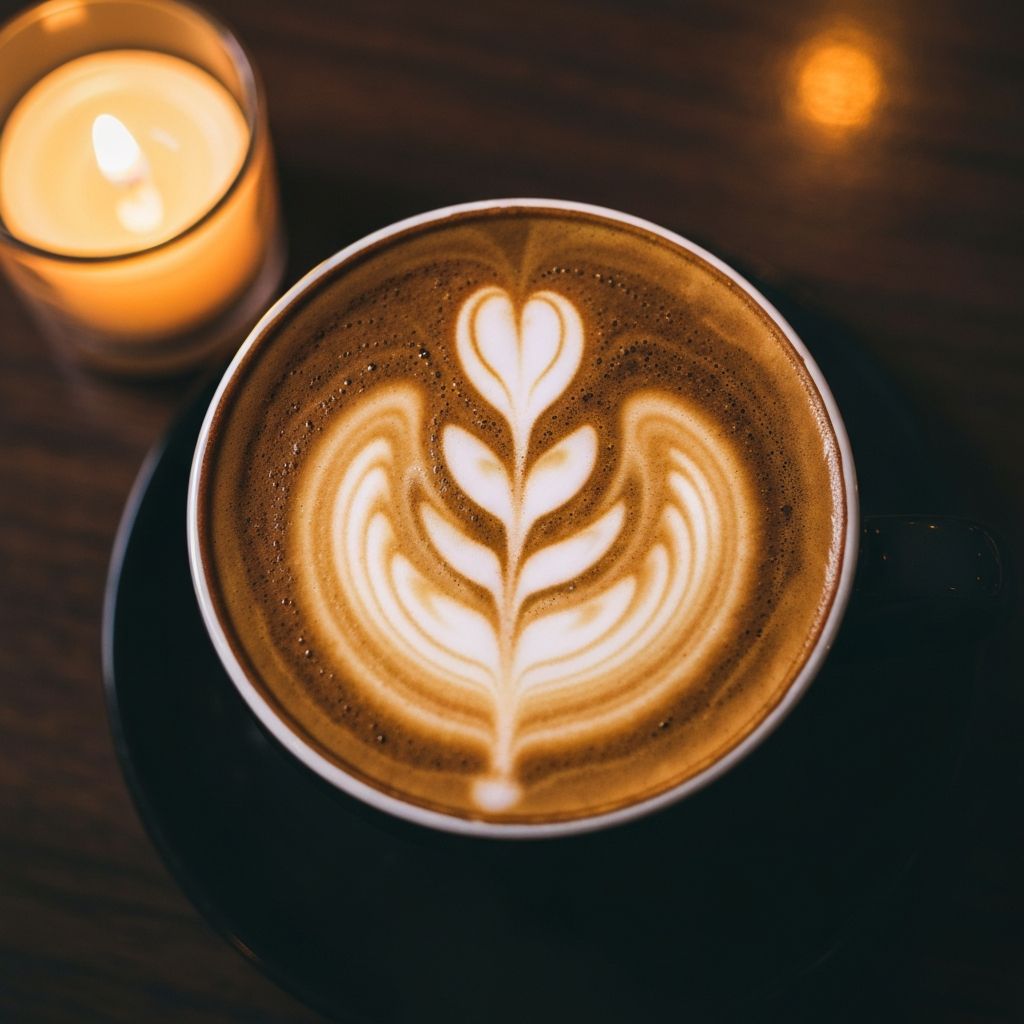 Latte art at Babe Coffee Lounge